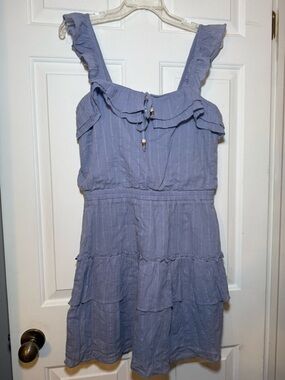 Heartloom x Revolve Rianne Dress in Pond Blue Tiered Medium Ruffle Romantic